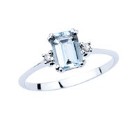 Anello Lunatica Donna in Oro Acquamarina 0.40 Ct AME640 - AME640
